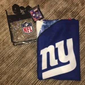 BRAND NEW-NFL NY GIANTS THROW & TOTE SET